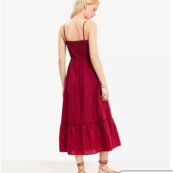 LOFT Red Tiered Ruffled Sundress - Picture 3 of 7